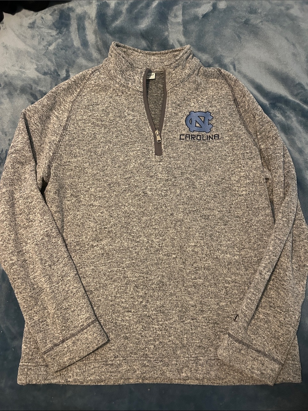 Champion North Carolina Heather Gray Quarter-Zip Pullover